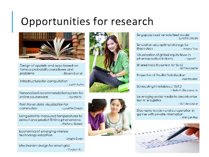 Opportunities for research 