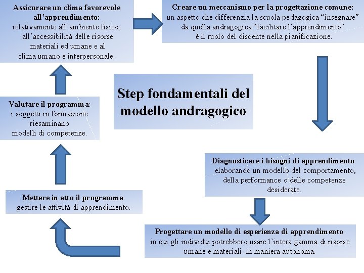 Assicurare un clima favorevole all’apprendimento: relativamente all’ambiente fisico, all’accessibilità delle risorse materiali ed umane