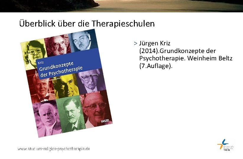 Überblick über die Therapieschulen > Jürgen Kriz (2014). Grundkonzepte der Psychotherapie. Weinheim Beltz (7.