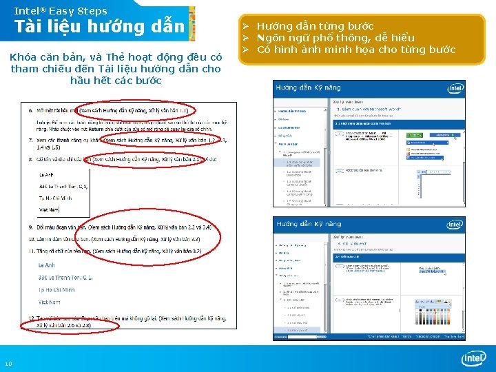 Intel® Easy Steps Tài liệu hướng dẫn Khóa căn bản, và Thẻ hoạt động