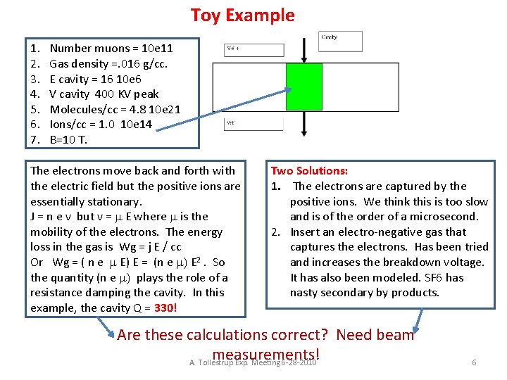 Toy Example 1. 2. 3. 4. 5. 6. 7. Number muons = 10 e