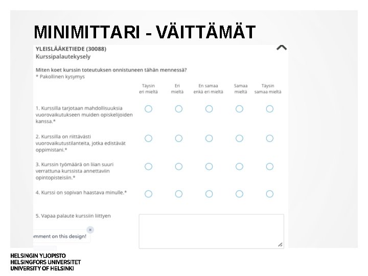 MINIMITTARI - VÄITTÄMÄT 