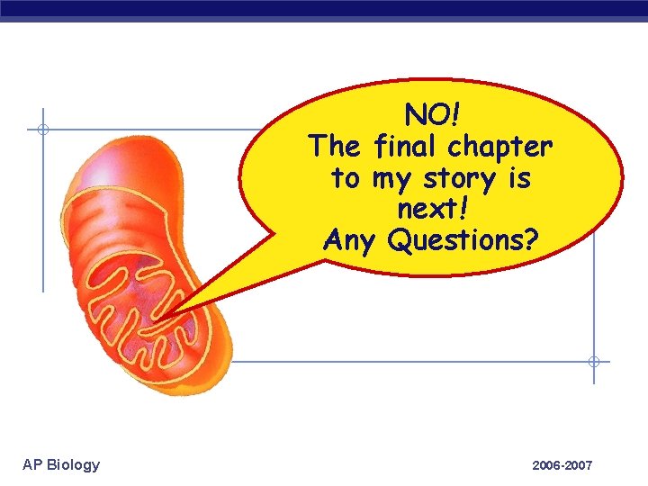 NO! The final chapter to my story is next! Any Questions? AP Biology 2006