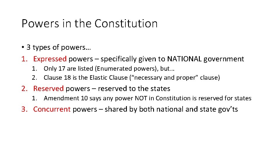 Federalism National State and Local Powers Chapter 6