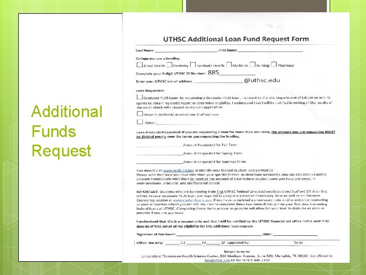 Additional Funds Request 