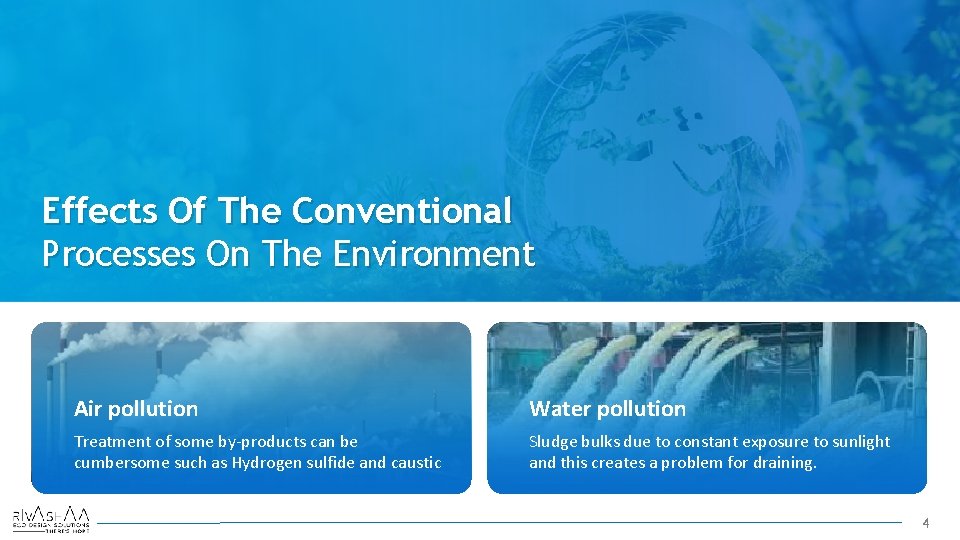 Effects Of The Conventional Processes On The Environment Air pollution Water pollution Treatment of