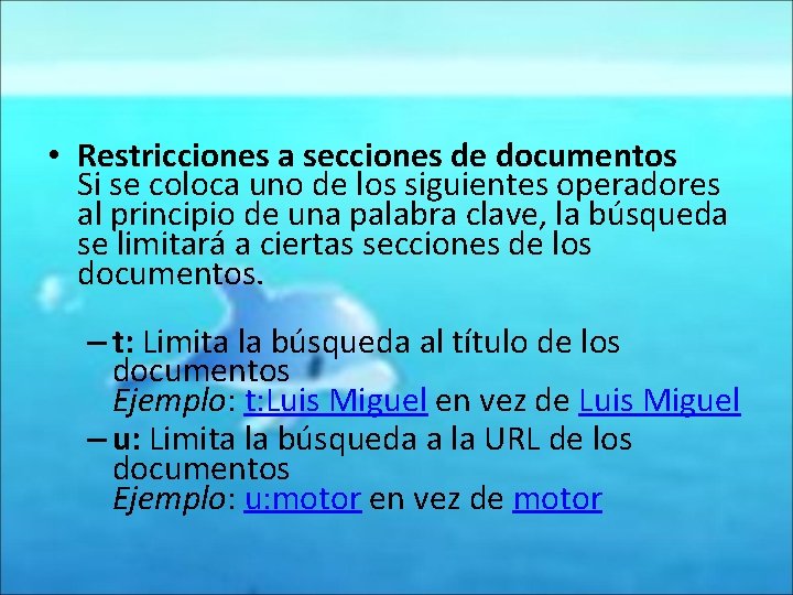  • Restricciones a secciones de documentos Si se coloca uno de los siguientes