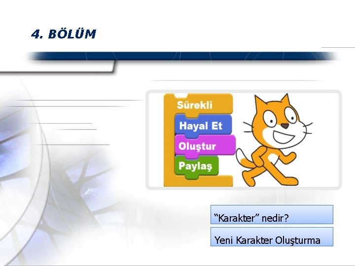 4. BÖLÜM “Karakter” nedir? Yeni Karakter Oluşturma 