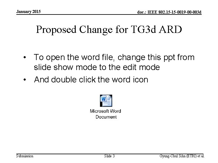 January 2015 doc. : IEEE 802. 15 -15 -0019 -00 -003 d Proposed Change