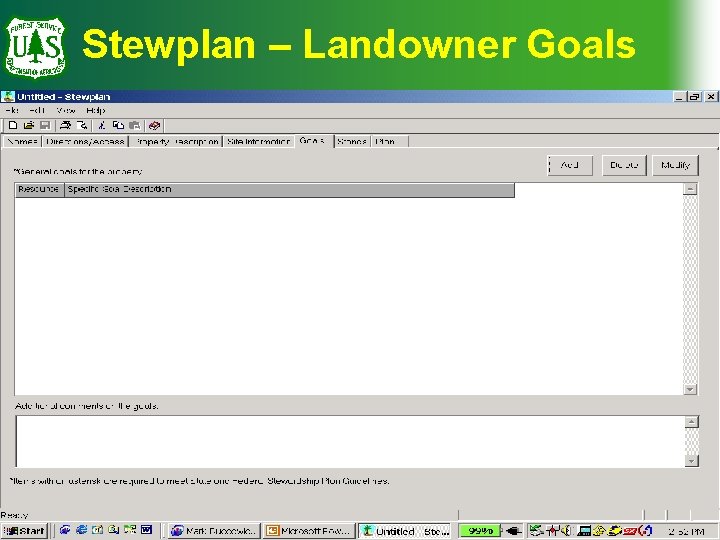 Stewplan – Landowner Goals 