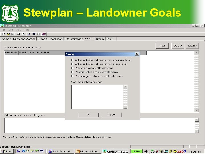 Stewplan – Landowner Goals 