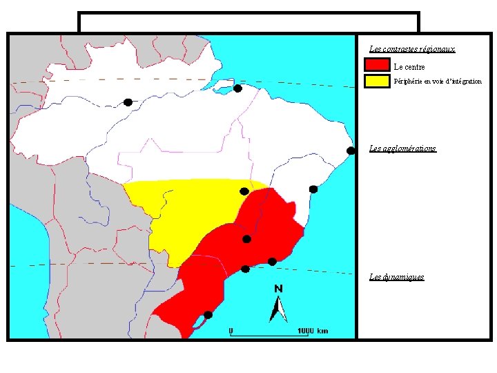 Les contrastes régionaux Le centre Périphérie en voie d’intégration Les agglomérations Les dynamiques 