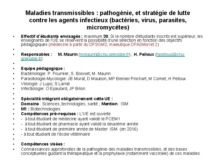 Maladies transmissibles : pathogénie, et stratégie de lutte contre les agents infectieux (bactéries, virus,