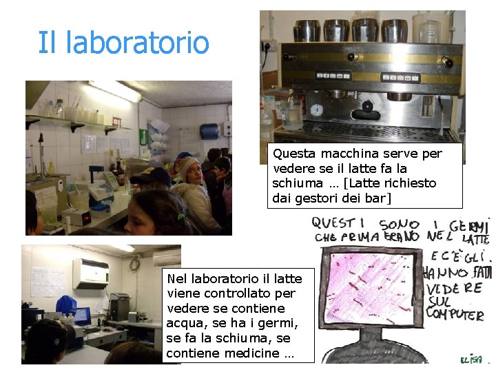 Il laboratorio Questa macchina serve per vedere se il latte fa la schiuma …