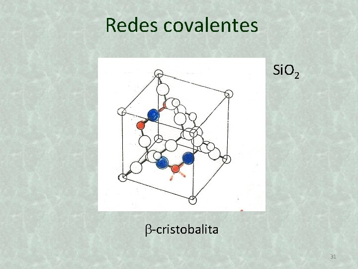 Redes covalentes Si. O 2 -cristobalita 31 