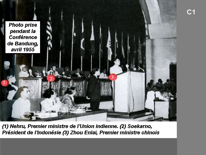 C 1 Photo prise pendant la Conférence de Bandung, avril 1955 (1) Nehru, Premier