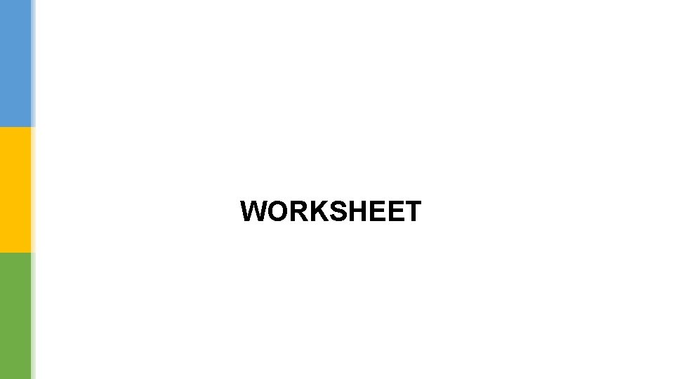 WORKSHEET 