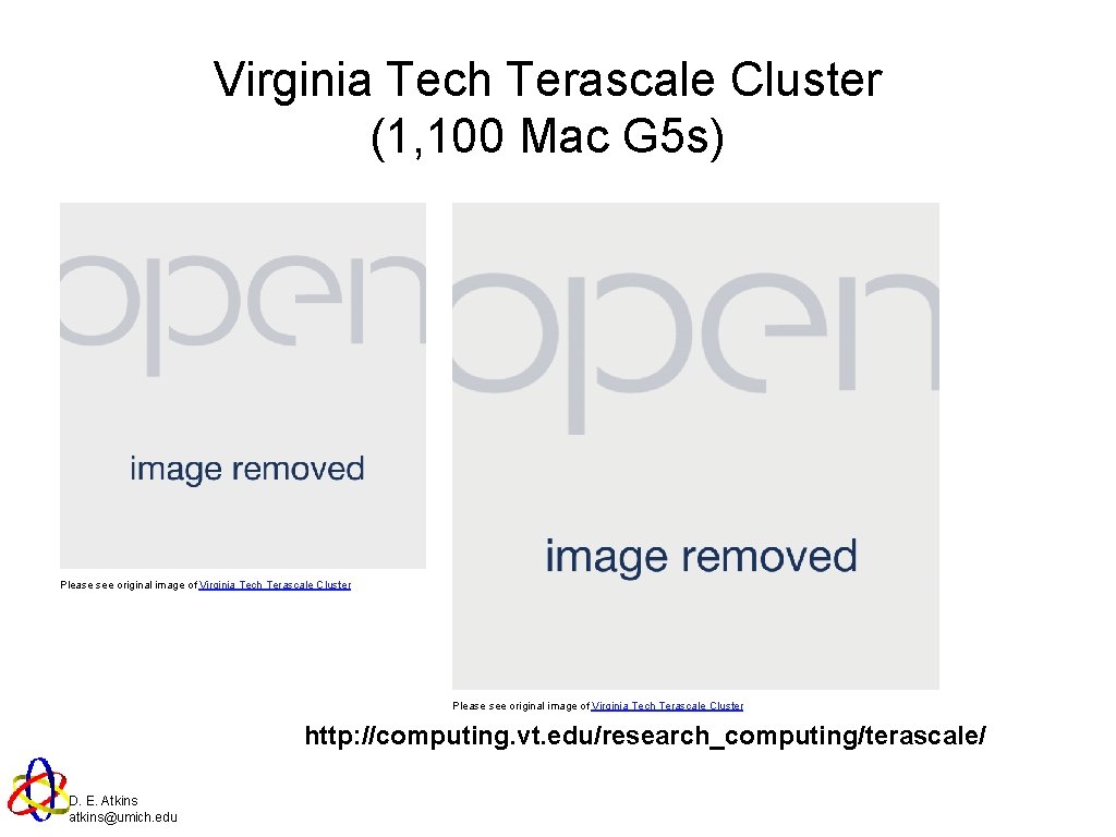 Virginia Tech Terascale Cluster (1, 100 Mac G 5 s) Please see original image