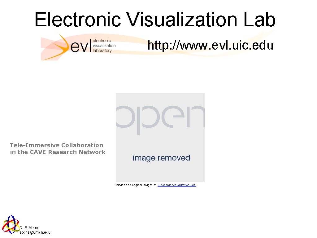 Electronic Visualization Lab http: //www. evl. uic. edu Tele-Immersive Collaboration in the CAVE Research