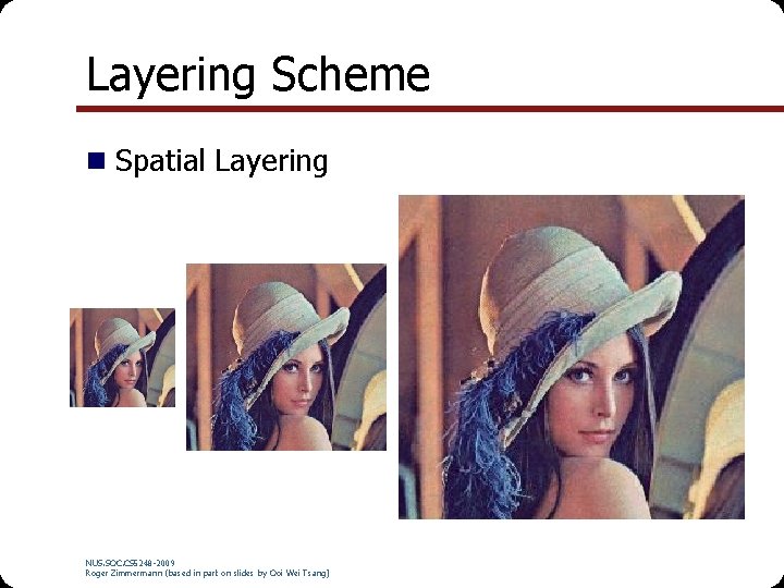 Layering Scheme n Spatial Layering NUS. SOC. CS 5248 -2009 Roger Zimmermann (based in