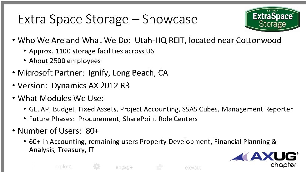 Extra Space Storage – Showcase • Who We Are and What We Do: Utah-HQ Extra Space Storage – Showcase • Who We Are and What We Do: Utah-HQ