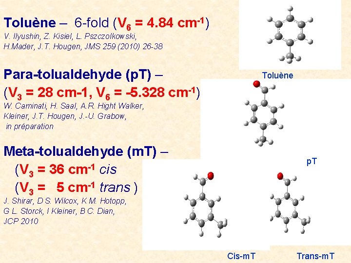 Toluène – 6 -fold (V 6 = 4. 84 cm-1) V. Ilyushin, Z. Kisiel,