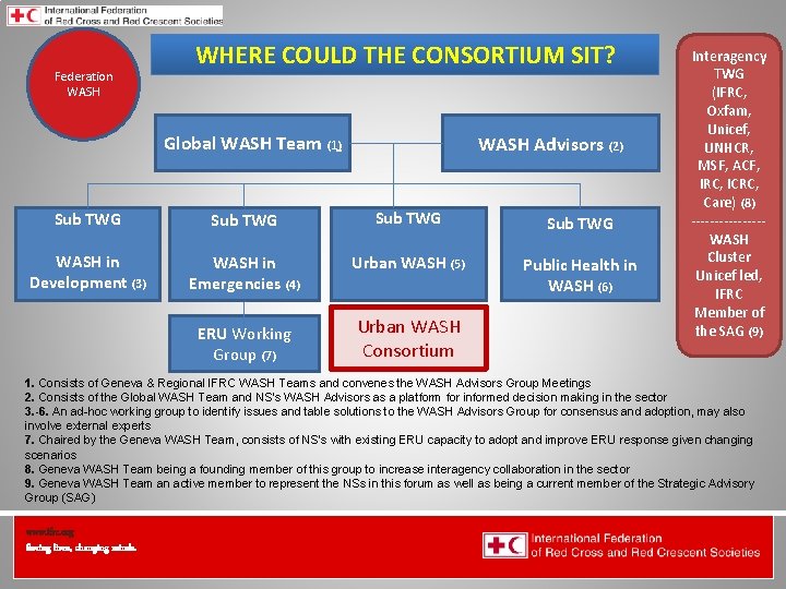 Federation Health WASH Wat. San/EH WHERE COULD THE CONSORTIUM SIT? Global WASH Team (1)