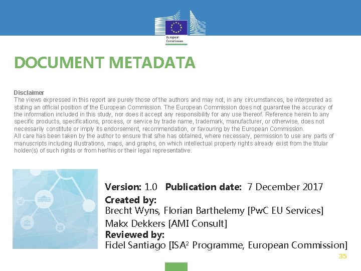 DOCUMENT METADATA Disclaimer The views expressed in this report are purely those of the