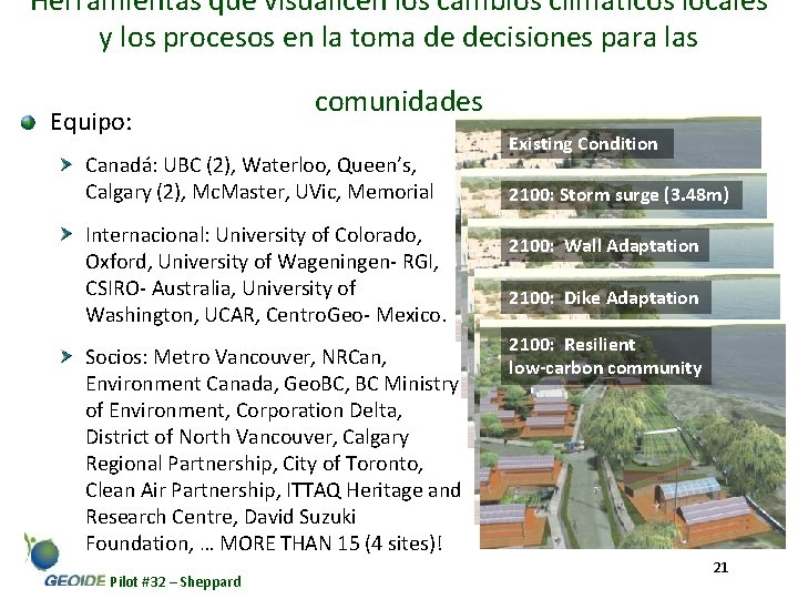 Herramientas que visualicen los cambios climáticos locales y los procesos en la toma de