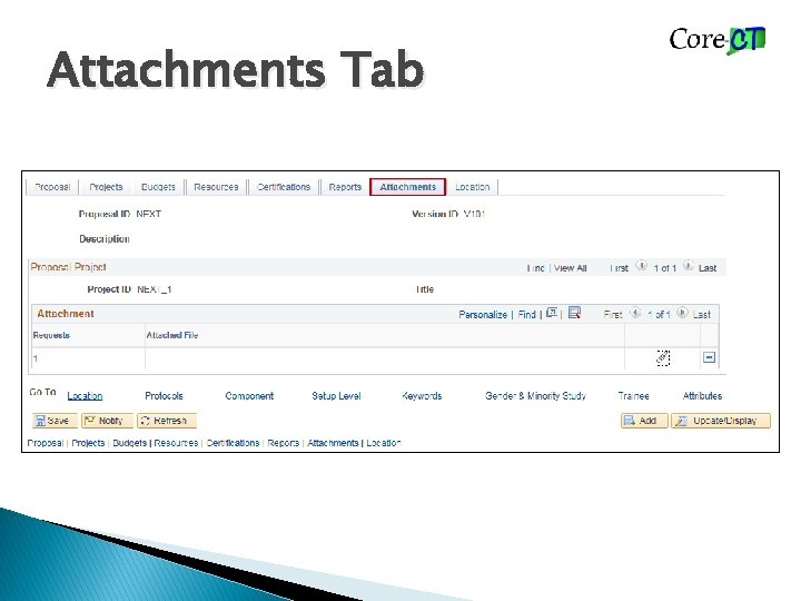 Attachments Tab 