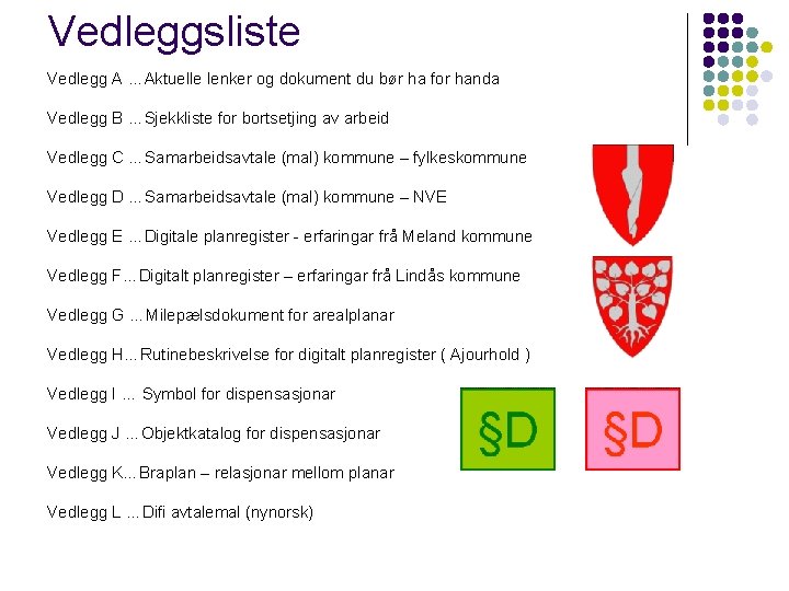 Vedleggsliste Vedlegg A …Aktuelle lenker og dokument du bør ha for handa Vedlegg B