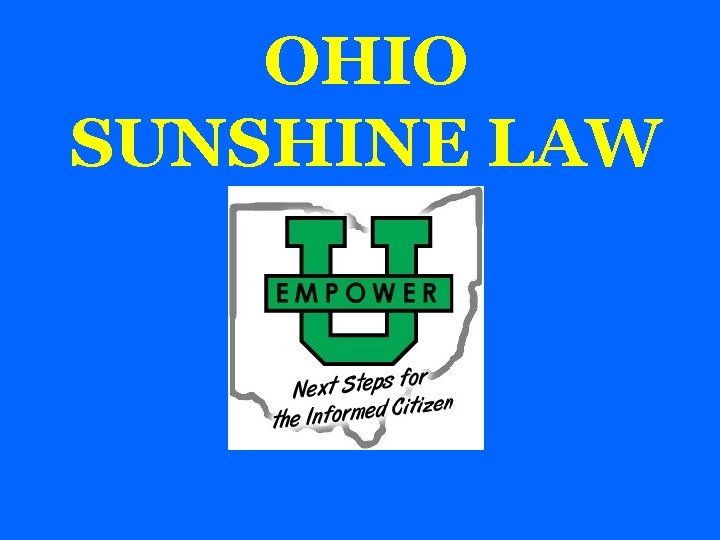 OHIO SUNSHINE LAW 