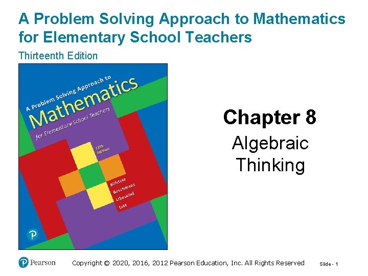 A Problem Solving Approach to Mathematics for Elementary School Teachers Thirteenth Edition Chapter 8