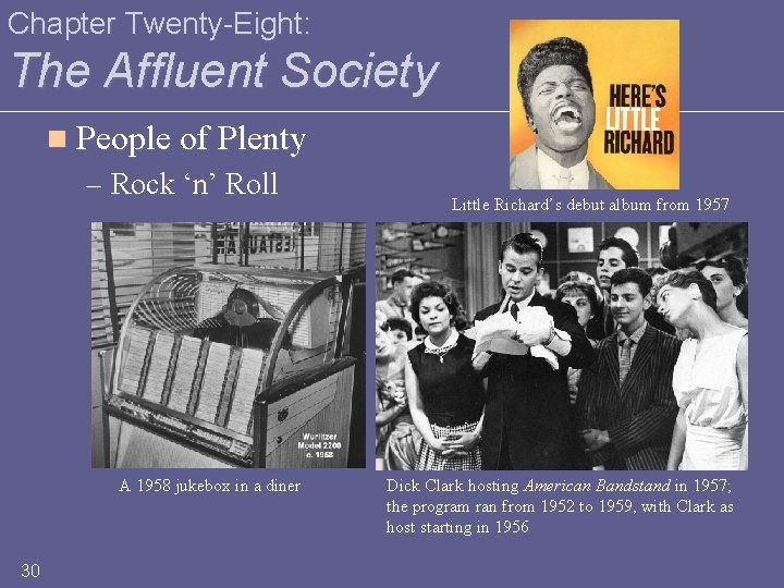 Chapter Twenty-Eight: The Affluent Society n People of Plenty – Rock ‘n’ Roll A