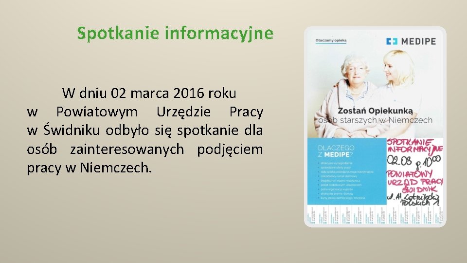 Spotkanie informacyjne W dniu 02 marca 2016 roku w Powiatowym Urzędzie Pracy w Świdniku