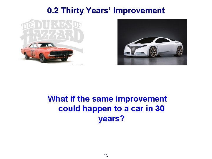 0. 2 Thirty Years’ Improvement What if the same improvement could happen to a