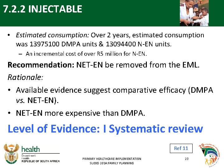 7. 2. 2 INJECTABLE • Estimated consumption: Over 2 years, estimated consumption was 13975100