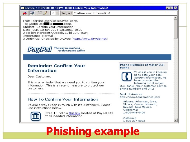 Phishing example 