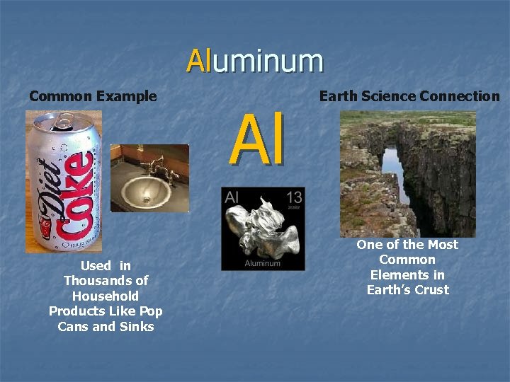 Aluminum Common Example Used in Thousands of Household Products Like Pop Cans and Sinks