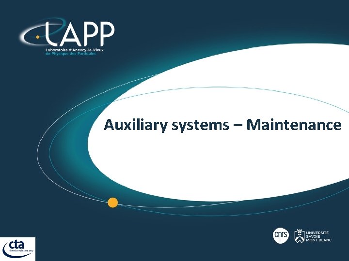 Auxiliary systems – Maintenance 