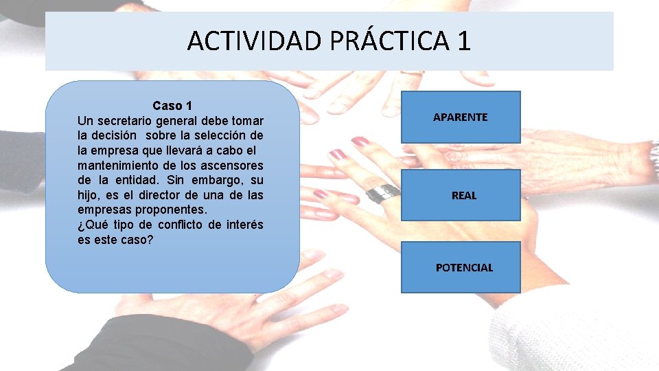 ACTIVIDAD PRÁCTICA 1 Caso 1 Un secretario general debe tomar la decisión sobre la