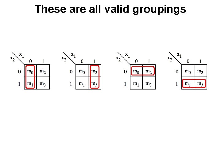 These are all valid groupings 