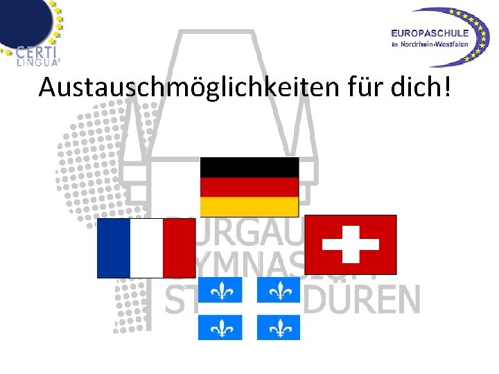 Austauschmöglichkeiten für dich! 