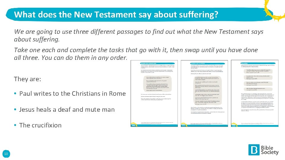 What does the New Testament say about suffering? We are going to use three