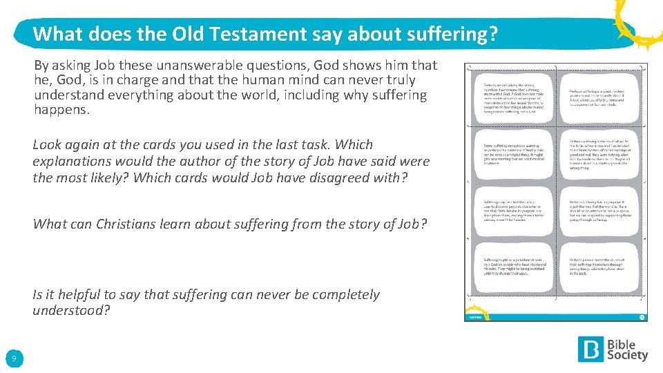 What does the Old Testament say about suffering? By asking Job these unanswerable questions,