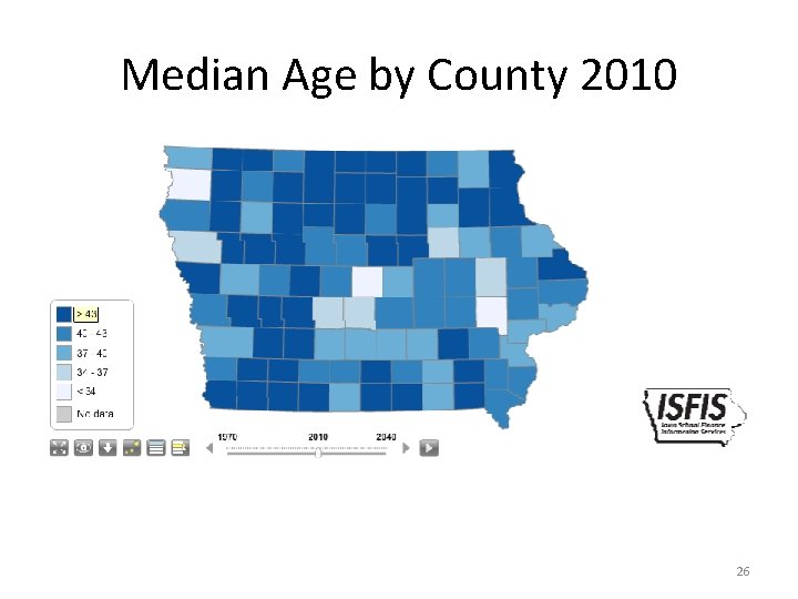 Median Age by County 2010 26 