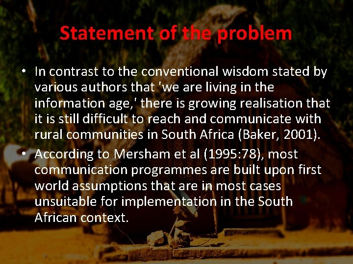 Statement of the problem • In contrast to the conventional wisdom stated by various