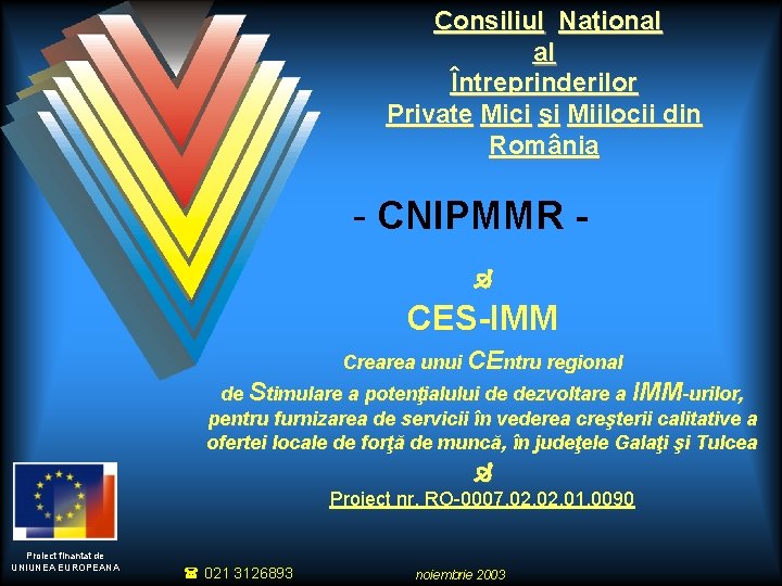 Consiliul Naţional al Întreprinderilor Private Mici şi Mijlocii din România - CNIPMMR CES-IMM Crearea