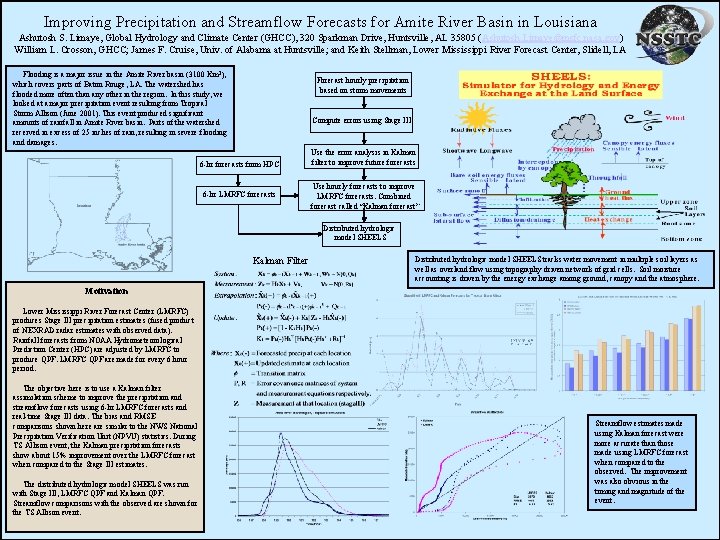 Improving Precipitation and Streamflow Forecasts for Amite River Basin in Louisiana Ashutosh S. Limaye,