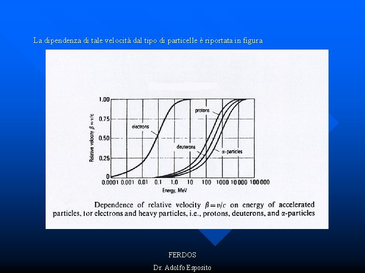 La dipendenza di tale velocità dal tipo di particelle è riportata in figura FERDOS